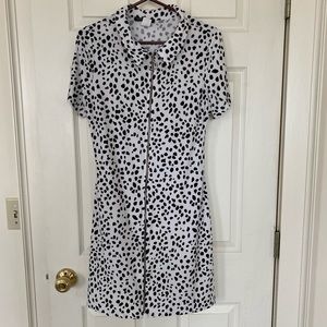 One.By. One. Super fun dress white with black dots